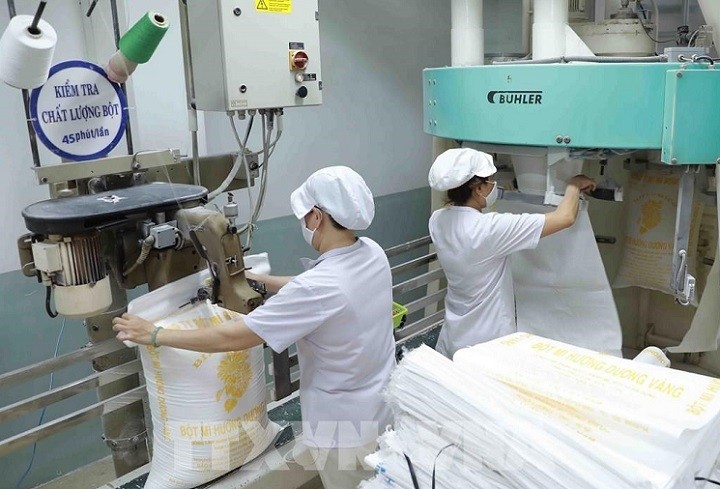 Flour packaging at a factory of the Binh Dong Flour Company in Ho Chi Minh City. (Photo: VNA)