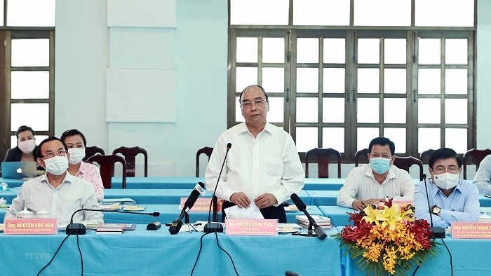 State President Nguyen Xuan Phuc speaks at the conference. (Photo: VNA)