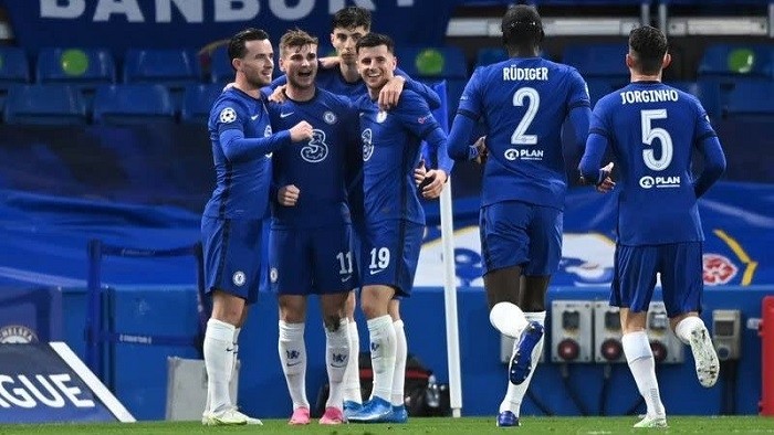 Soccer Football - Champions League - Semi Final Second Leg - Chelsea v Real Madrid - Stamford Bridge, London, Britain - May 5, 2021 Chelsea's Timo Werner celebrates scoring their first goal with teammates. (Photo: Reuters)