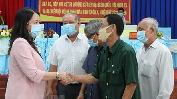 Vice President Vo Thi Anh Xuan meets voters in An Giang's Chau Thanh district (Photo: VNA)