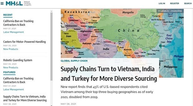 A screenshot of the article published by Material Handling & Logistics