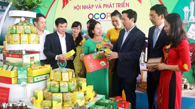 A booth displaying the OCOP products of Thai Nguyen province (Photo: baothainguyen.vn)