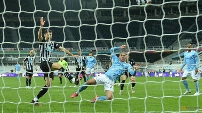 Soccer Football - Premier League - Newcastle United v Manchester City - St James' Park, Newcastle, Britain - May 14, 2021 Manchester City's Ferran Torres scores their fourth goal and completes his hat-trick. (Photo: Reuters)