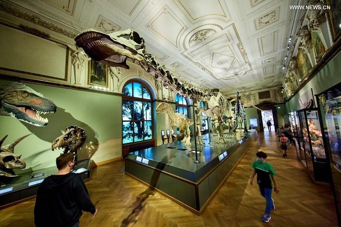 People visit the Natural History Museum in Vienna, capital of Austria, May 12, 2021. Museums in Vienna have reopened after Austria eased its restrict measures. (Photo: Xinhua)