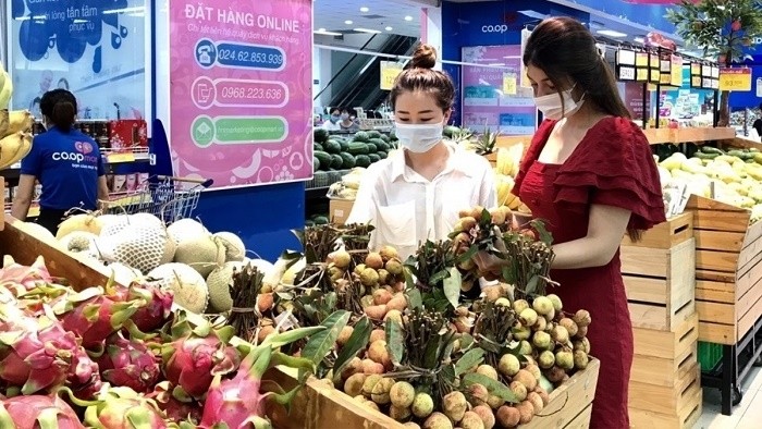 Fresh lychees are now available at the Saigon Co.op supermarket chain (Photo: VGP⅚)
