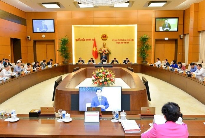 General view of the 55th meeting of the National Assembly Standing Committee in April 2021.