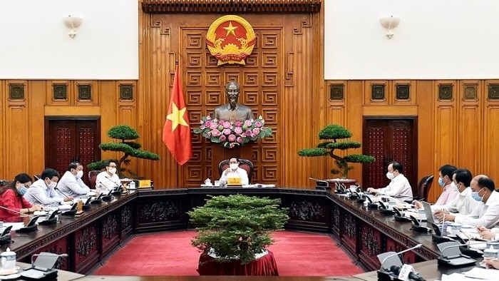 Prime Minister Pham Minh Chinh speaks at the working session (Photo: VGP)