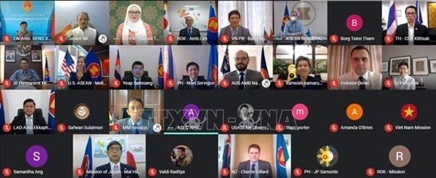 Vietnam attends EAS Ambassadors' virtual meeting (Photo: the Vietnamese permanent mission to ASEAN)