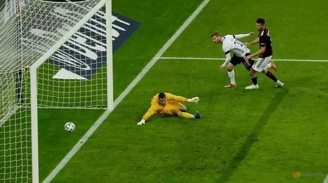 Germany's Timo Werner scores their sixth goal. (Photo: Reuters)