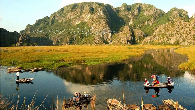 A corner of Van Long Wetland Nature Reserve in Ninh Binh Province. (Photo: Xuan Lam)