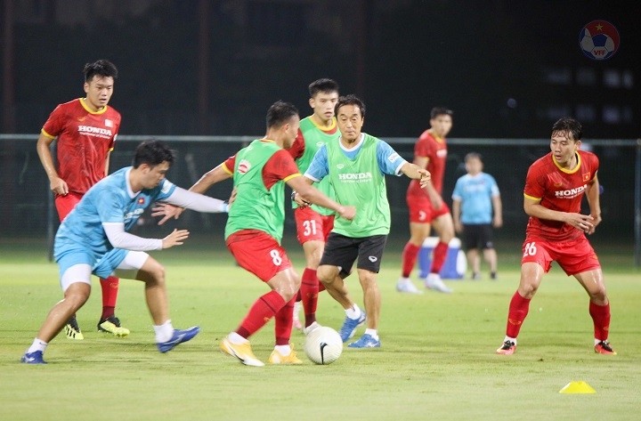 Vietnamese players in action during their training session in the UAE on June 8.
