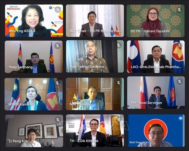 The 46th meeting of the Board of Trustees of the ASEAN Foundation (AF BOT 46) was held via video conference. (Photo: VNA)
