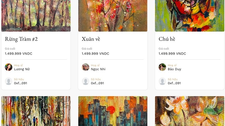The "Cong Troi” (Sky Gate) project offers artworks by Vietnamese artists as NFTs (non-fungible item) at https://congtroi.org (Still photo taken from the website).