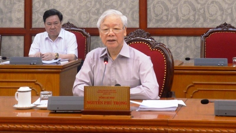 Party General Secretary Nguyen Phu Trong speaks at the meeting. (Photo: NDO/Bac Van)