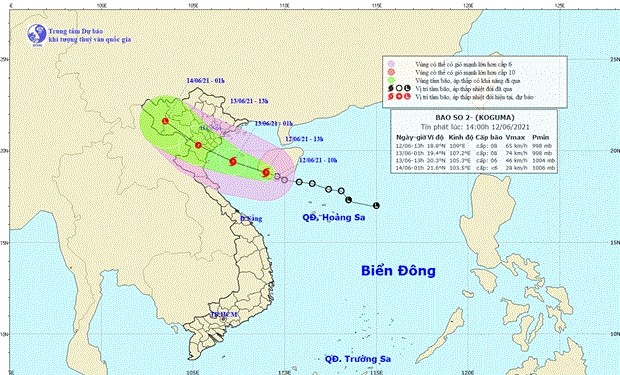 The position and direction of storm Koguma. (Source: nchmf.gov.vn)